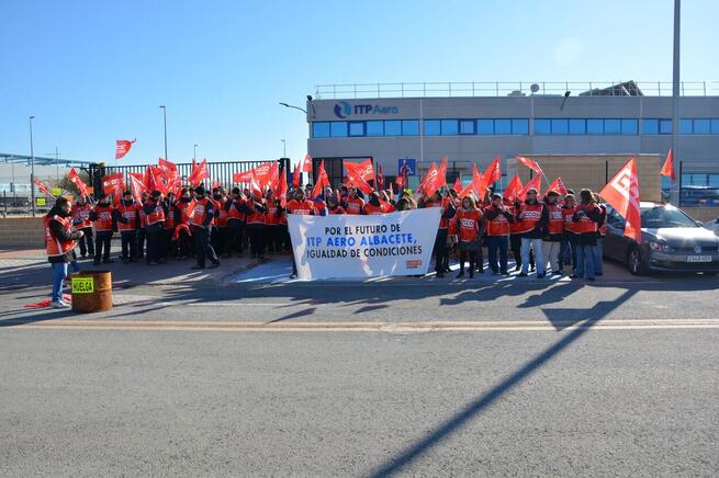 Respaldo masivo a las movilizaciones en ITP AERO Albacete para poner los salarios y las condiciones de trabajo a la altura de otras factorías del grupo