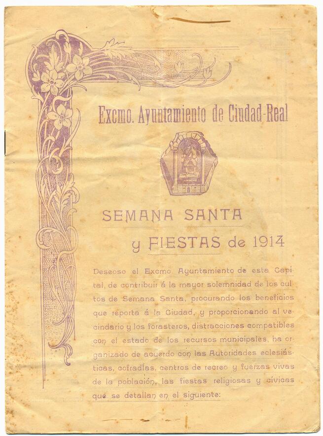 El Programa de Semana Santa y Fiestas de 1914