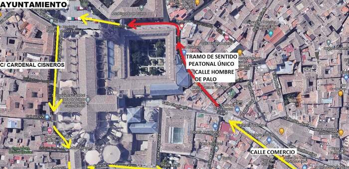 Se establece en Toledo un circuito peatonal de sentido único de Zocodover al Ayuntamiento para garantizar la seguridad 