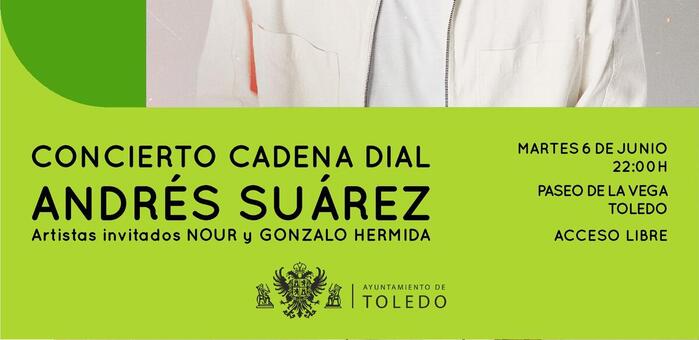 Andrés Suarez actuará este martes gratis en ‘La Vega’ dentro de las propuestas del Ayuntamiento para celebrar el Corpus 